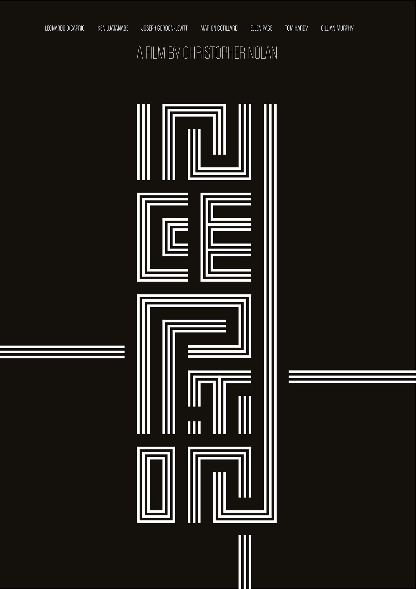 christopher nolan inception interstellar minimalist Monochromatic movie Poster Design posters prestige typographic