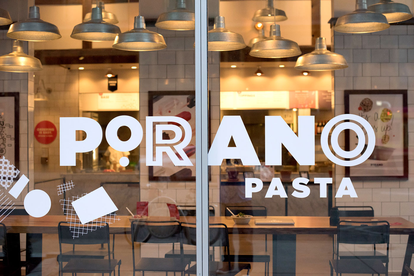 Pasta porano italian Food  restaurant noodle fast casual Web Illustrator doodles stickers Mural dining