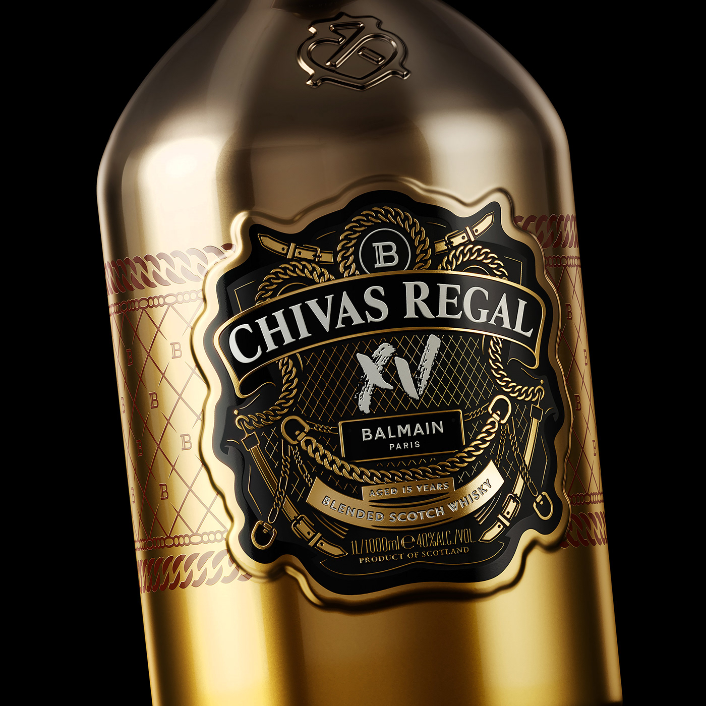 Balmain bottle chivas Label Whisky
