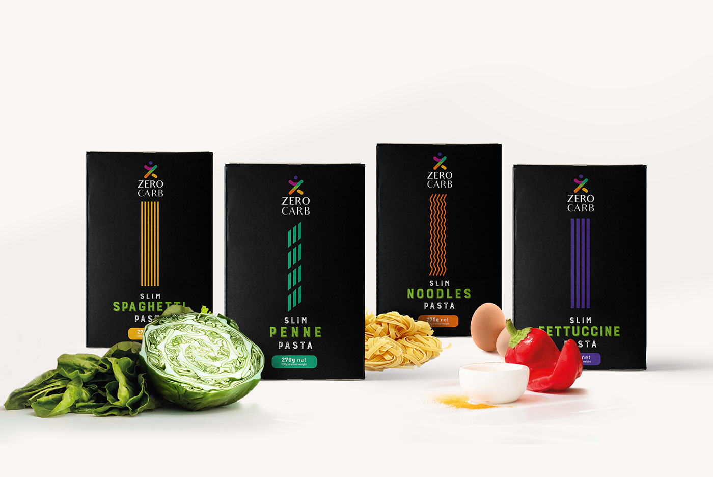 branding  color graphicdesign ILLUSTRATION  keto Packaging Pasta pastapackaging Slim zero