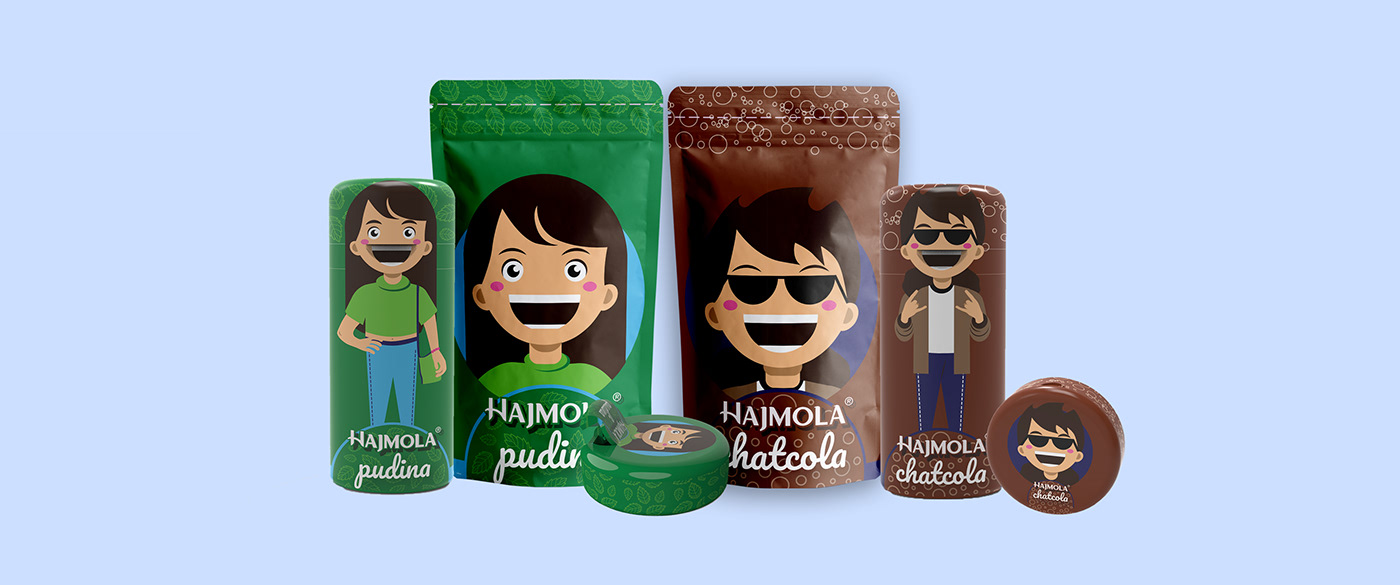 Hajmola  illustrations Packaging reusable sustainable packaging