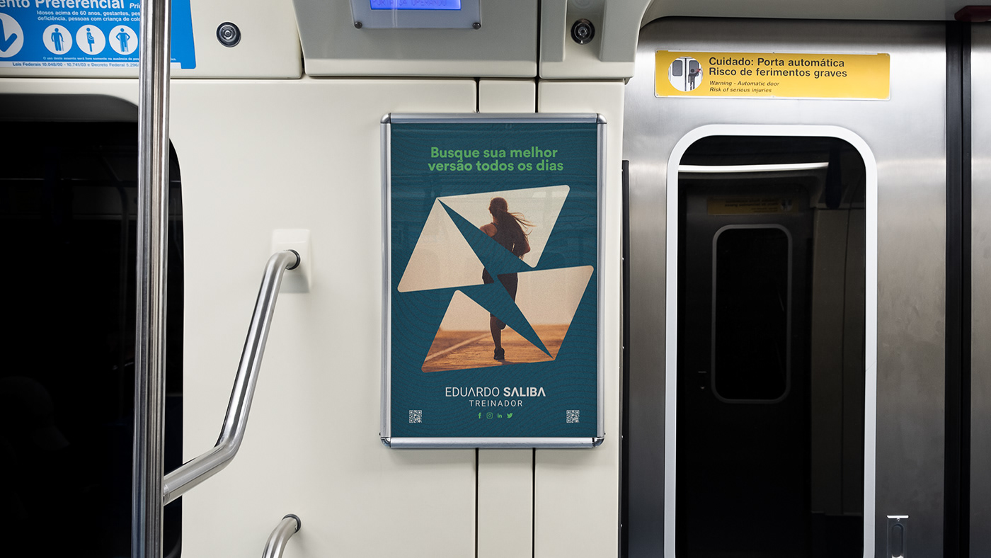poster with gymnastics visual identity applied in subway
