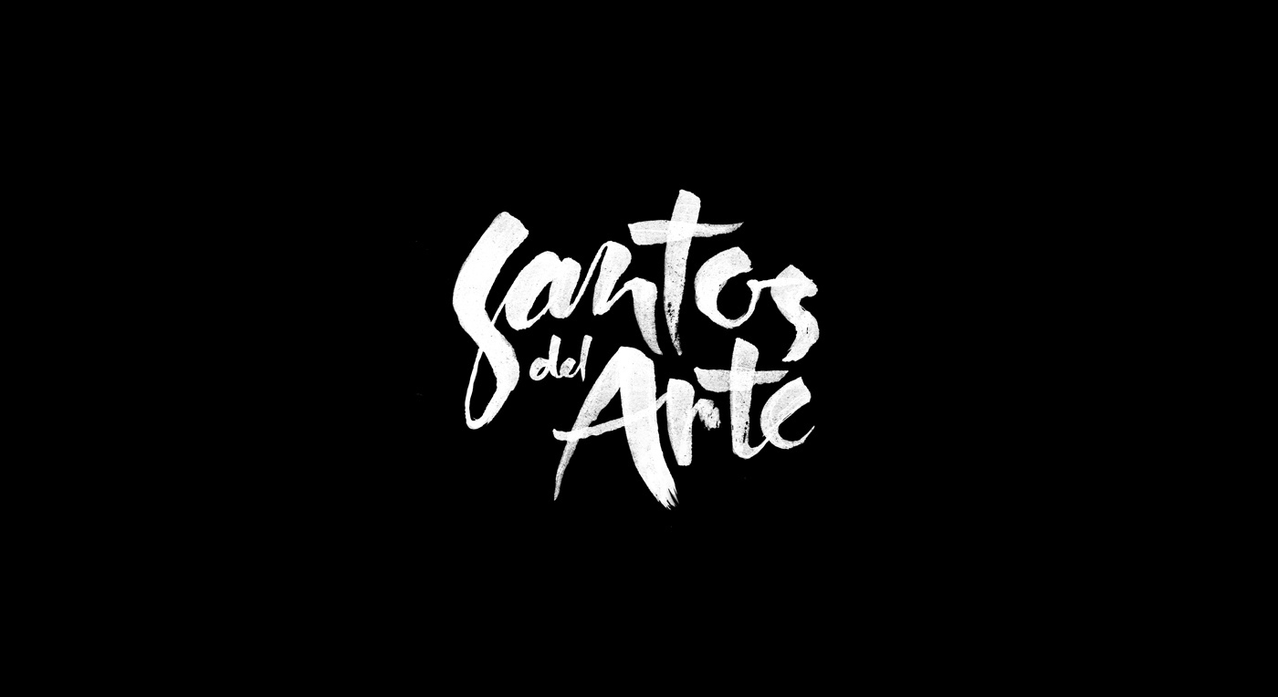 art Latin America Costa Rica lettering logo black paint brush beige print saints craft latino wood