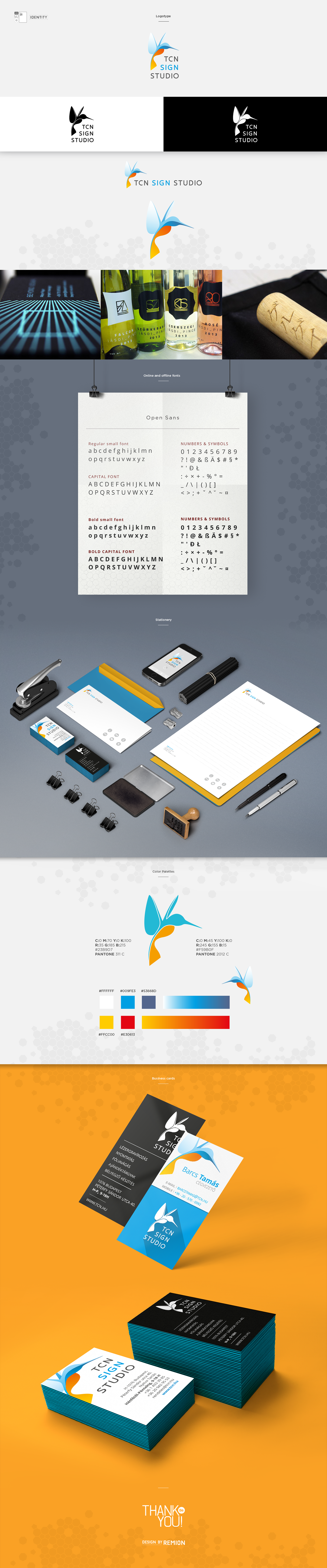 Tcn sign studio Remion corporate identity Stationery business card budapest print