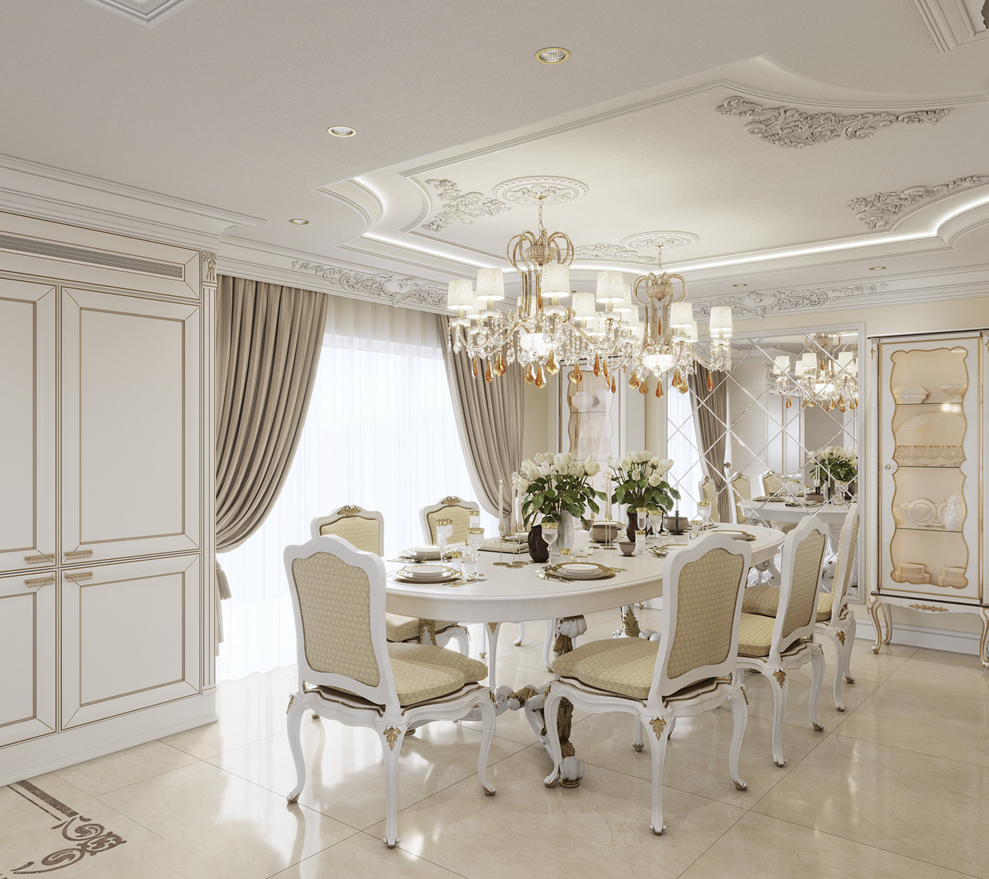 3D CGI Classic Interior luxury Marble rich Style vintage visualization