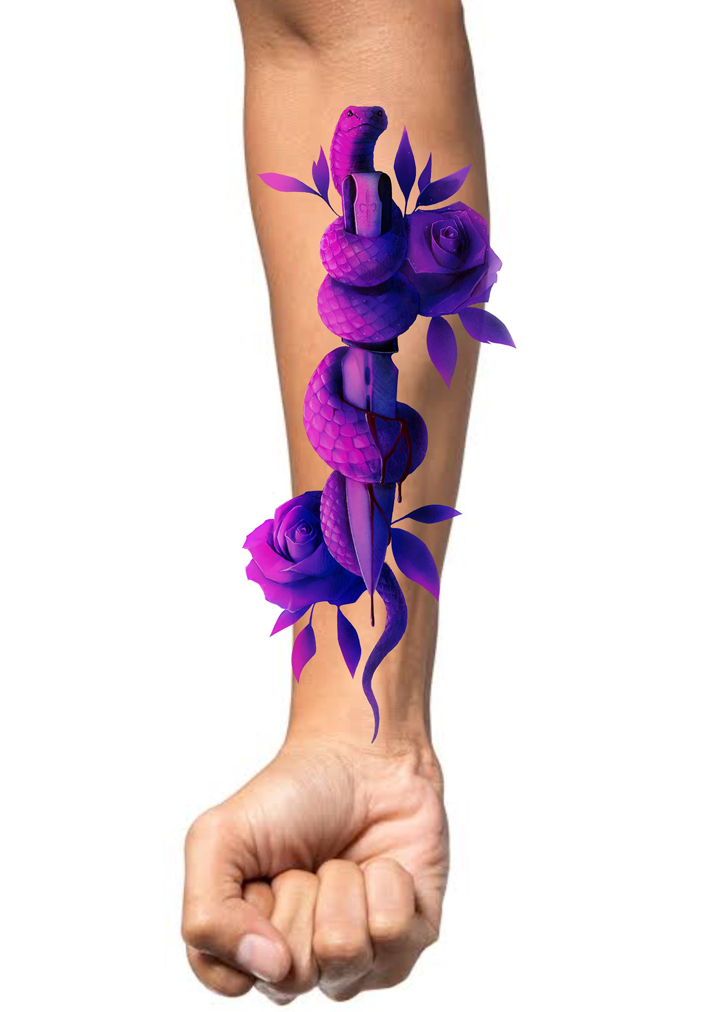 john wick poster tattoo design Layout concept art portrait Digital Art  Procreate sketch keanu reeves snake knife