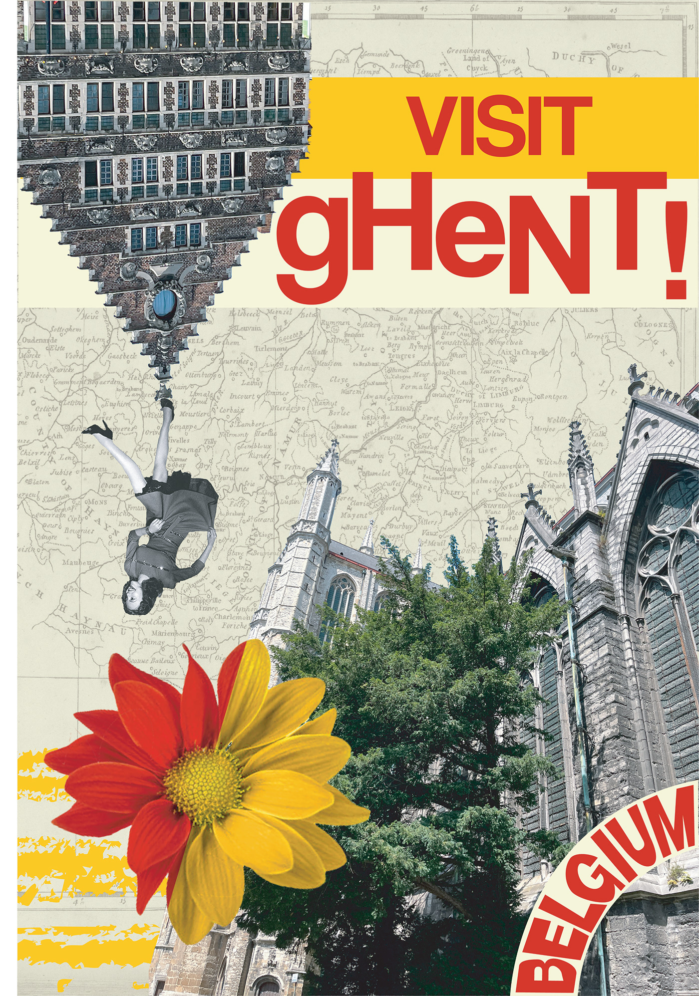 Ghent Flowers belgium collage Photography  architecture Travel travel photography travel poster tourism