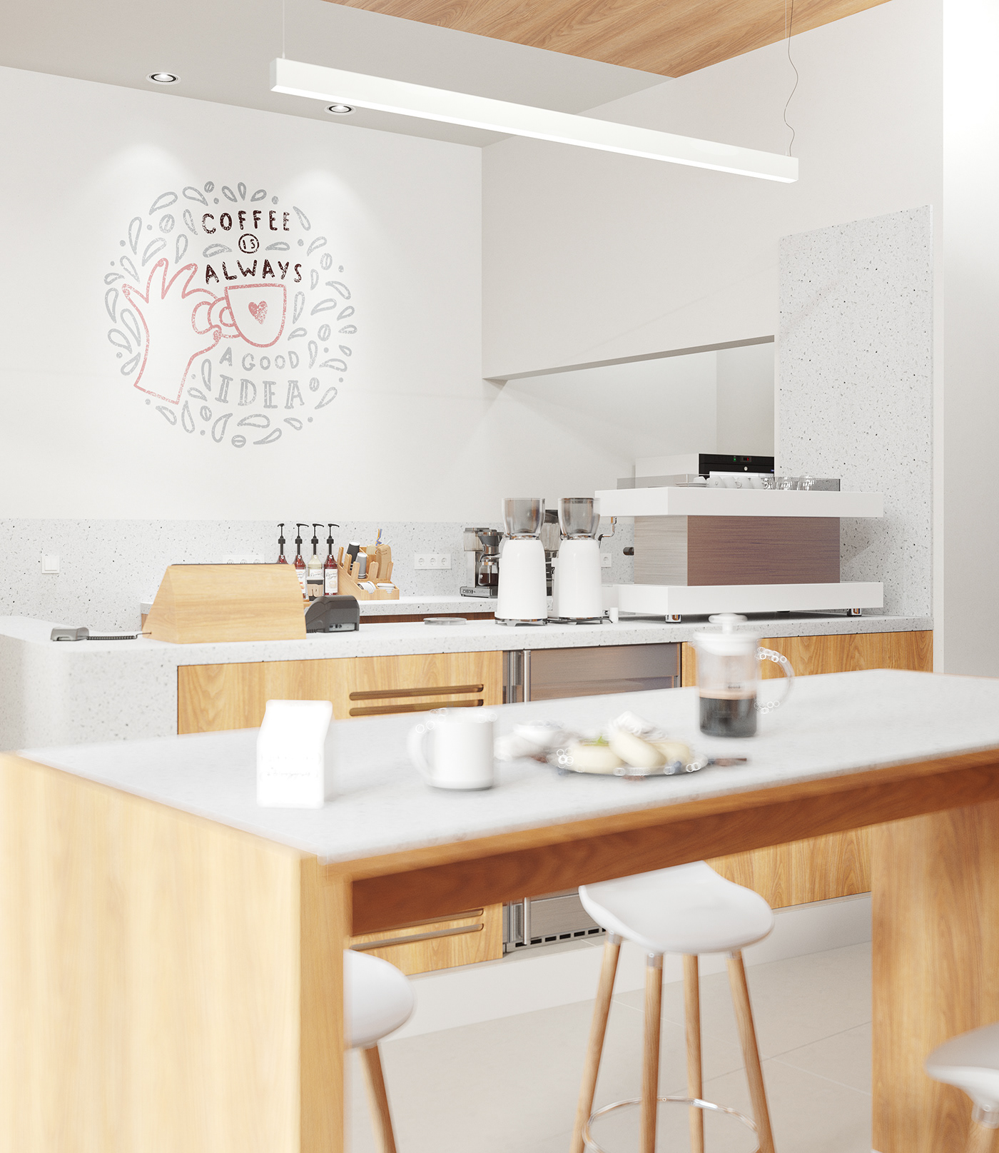 3D 3dsmax archviz cafe CGI Coffee coffee shop corona interior design restaurant