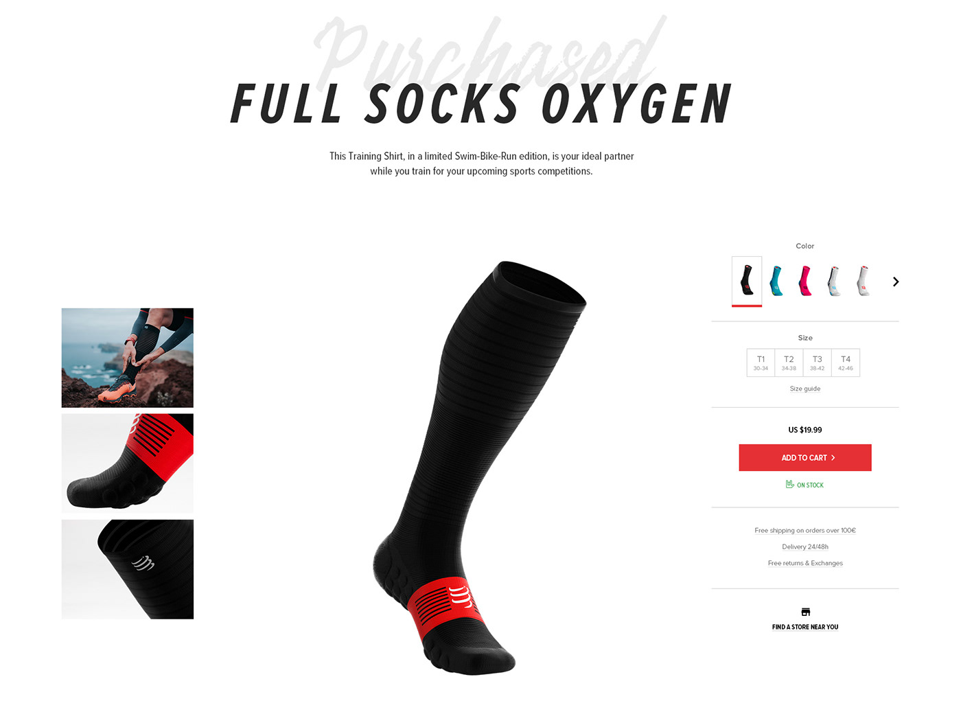 UI ux Webdesign art direction  sport running Responsive Prestashop socks