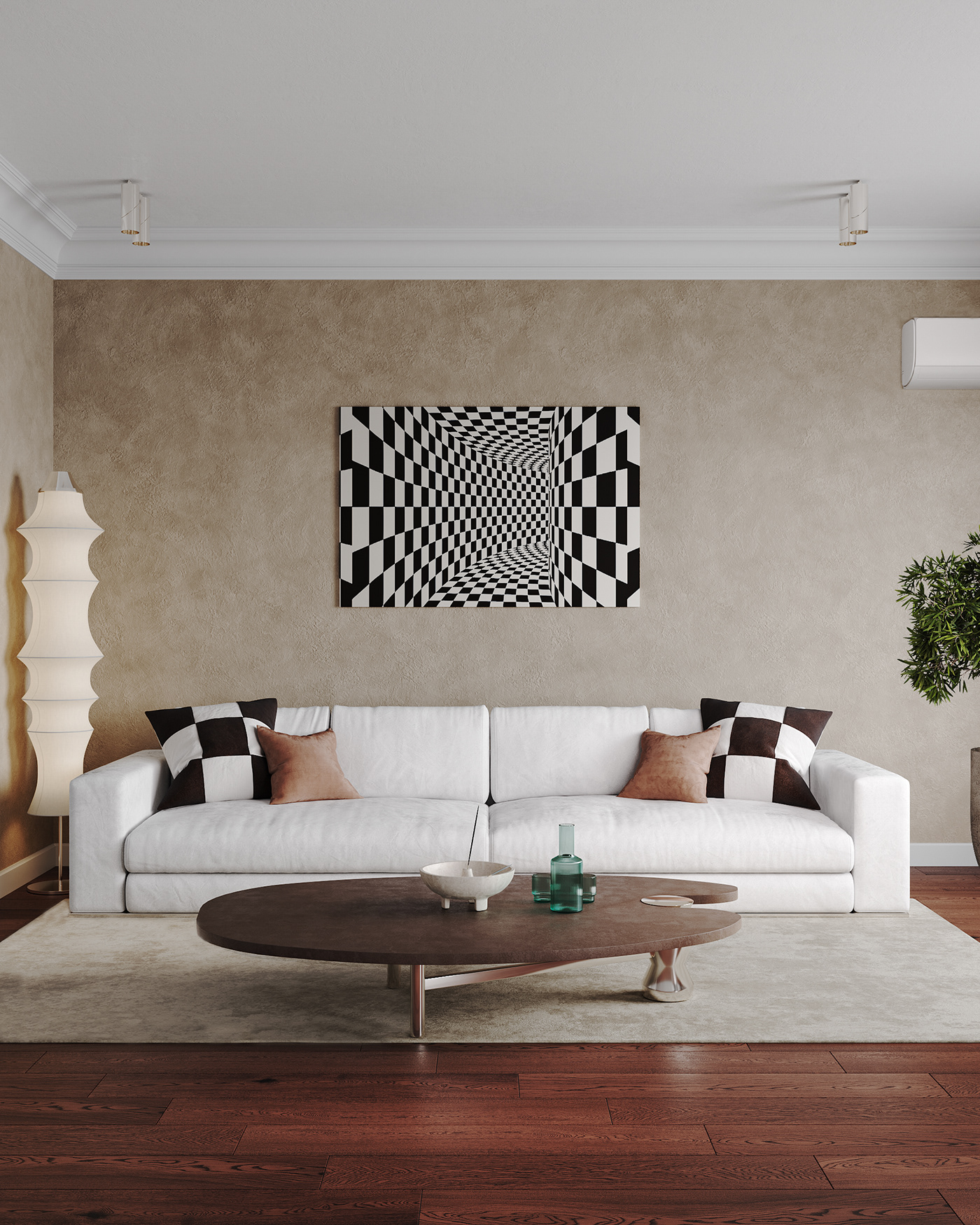 3D 3ds max architecture corona interior design  kithcen living room Render visualization