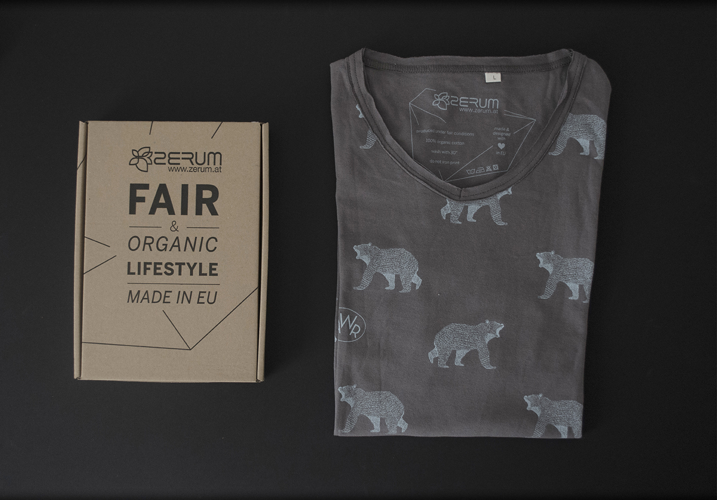 Zerum fair fashion all over print t-shirt garden animals bears universe Sustainable crow