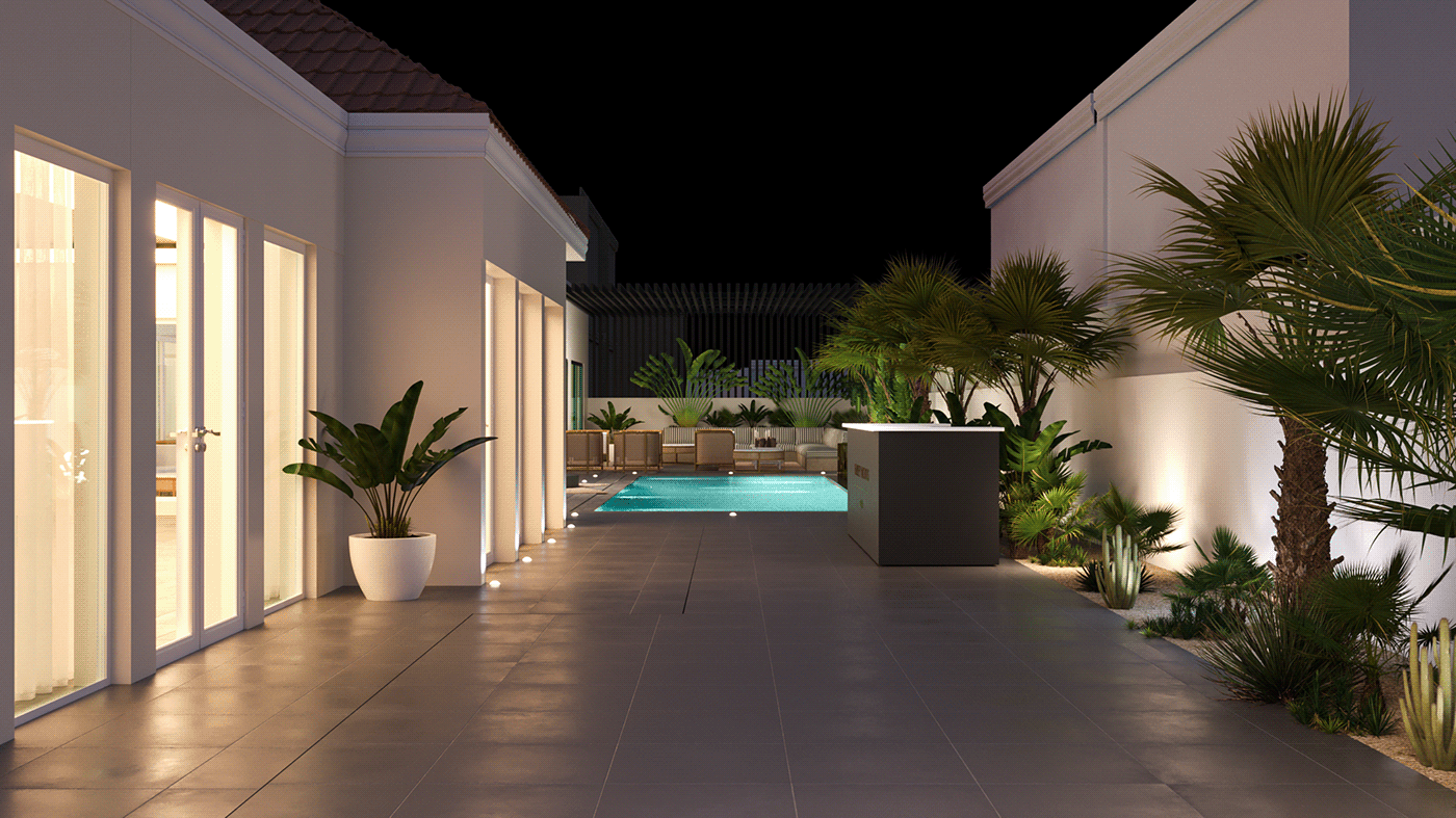 Villa architecture 3ds max visualization Render corona dubai branding  Harvey Nichols UAE