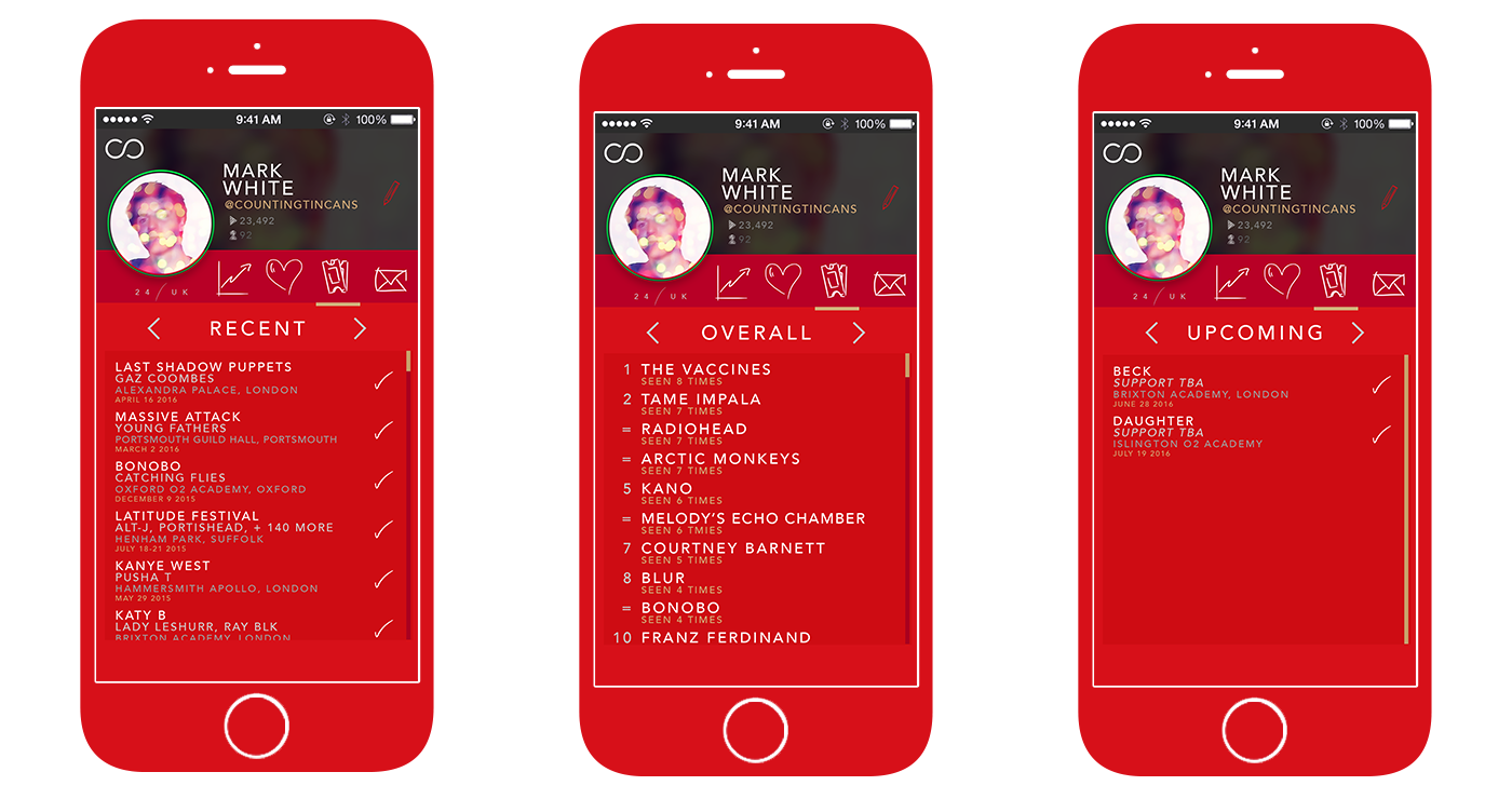 app Beyonce Coldplay the weeknd arctic monkeys lastfm redesign apps Rebrand