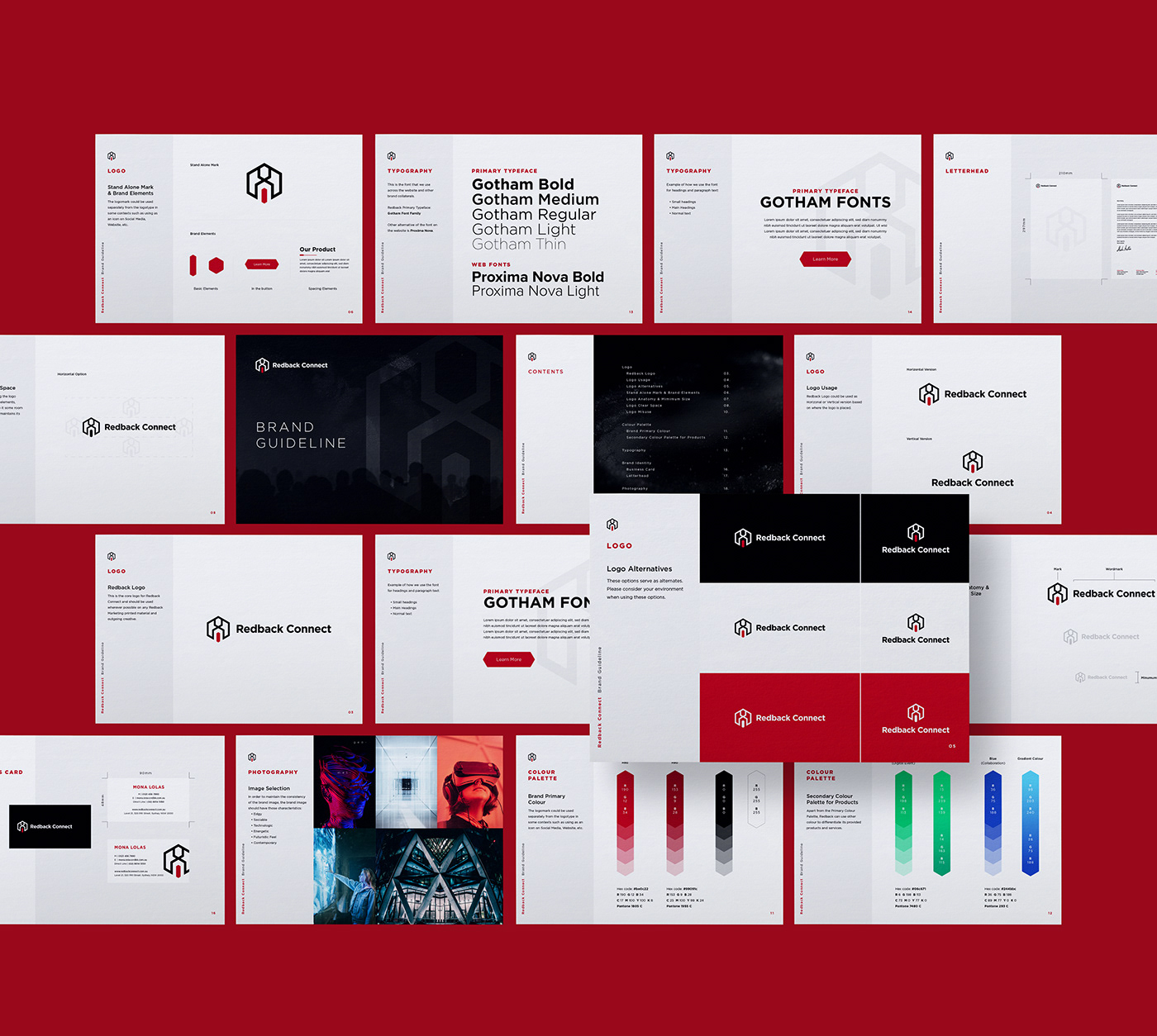 brand identity brand redesign branding  connect corporate brand logo Logo Design red Redback Website