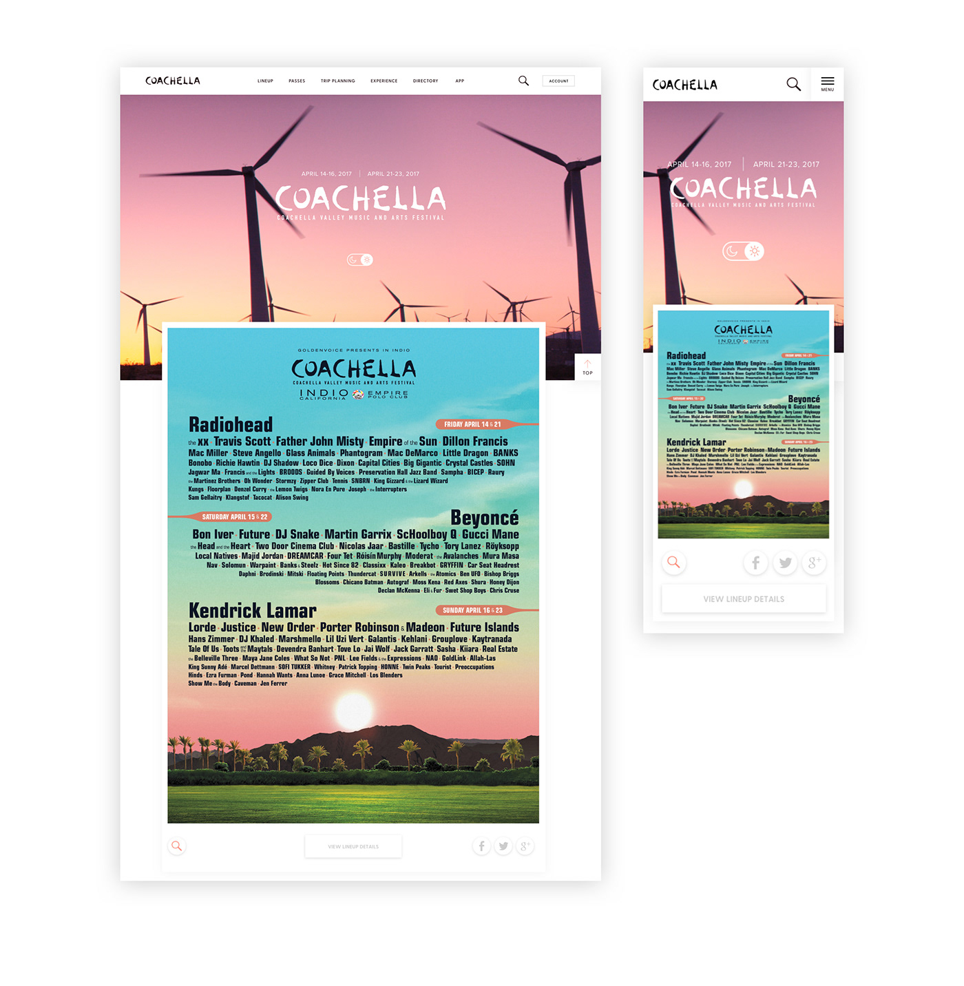 coachella Website design UI/UX art direction  graphic design  HTML