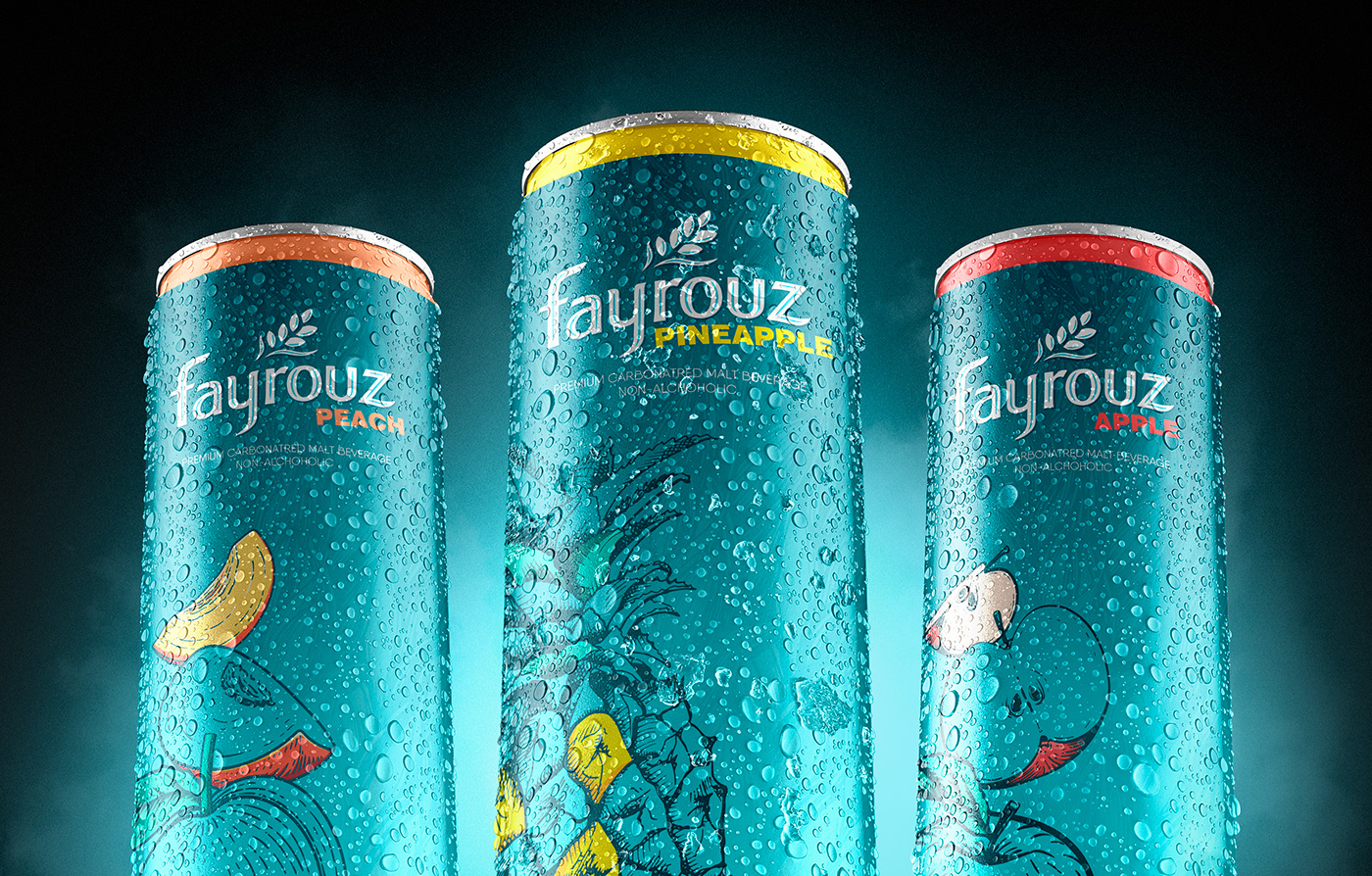 Can Design commercial design drink fayrouz key visual Packaging packaging design retouch soda wheat