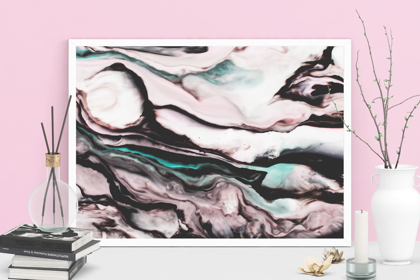 Marble marbled ink texture background watercolor Beautiful color gradient suminagashi