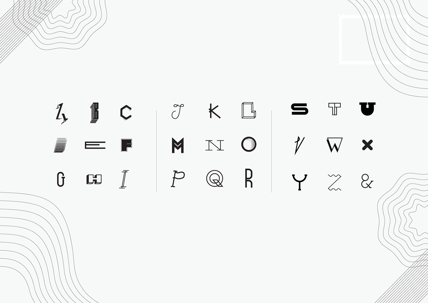 letter typography   stamps graphicdesigner noir blackandwhite filmnoir shapes geometry