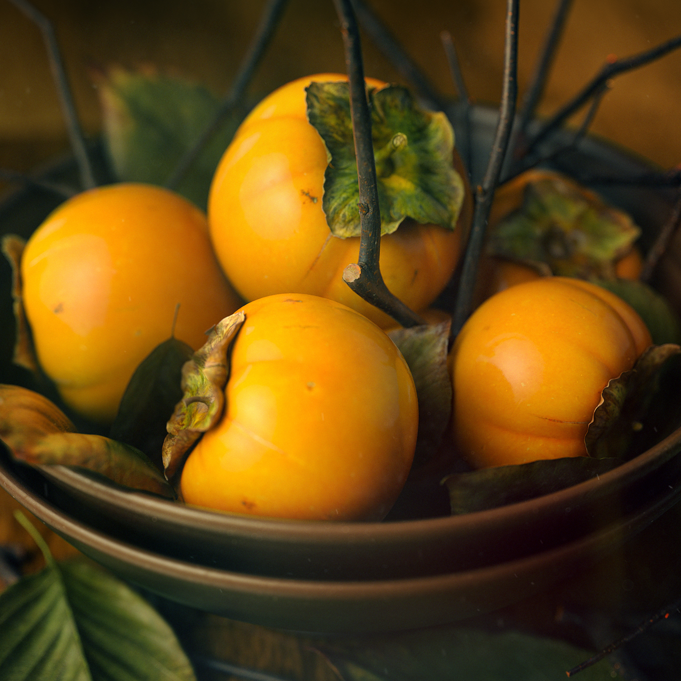 Full CG persimmon Render OCTAN houdini Food  fruits