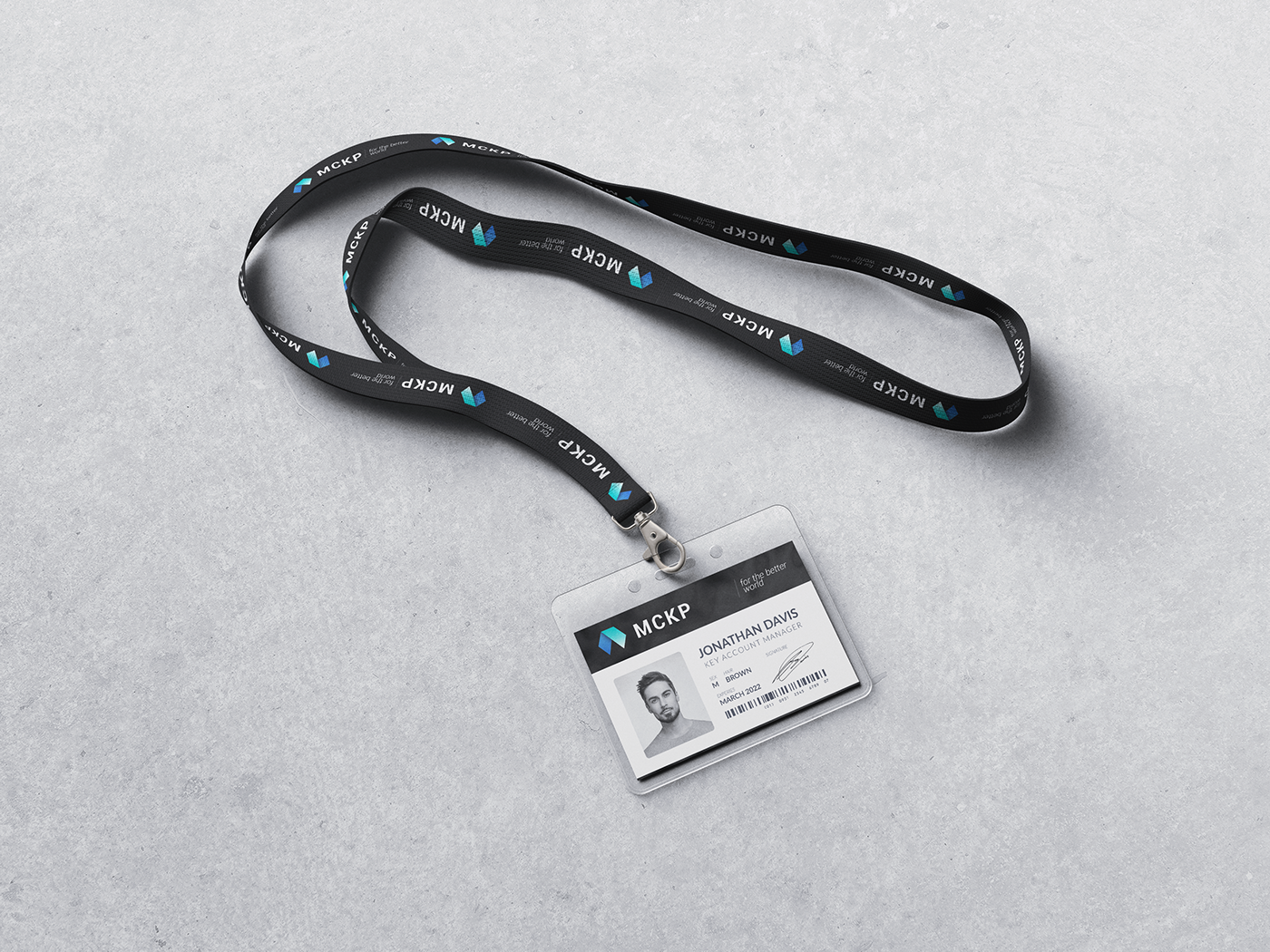 lanyard-name-tag-badge-mockup-on-pantone-canvas-gallery