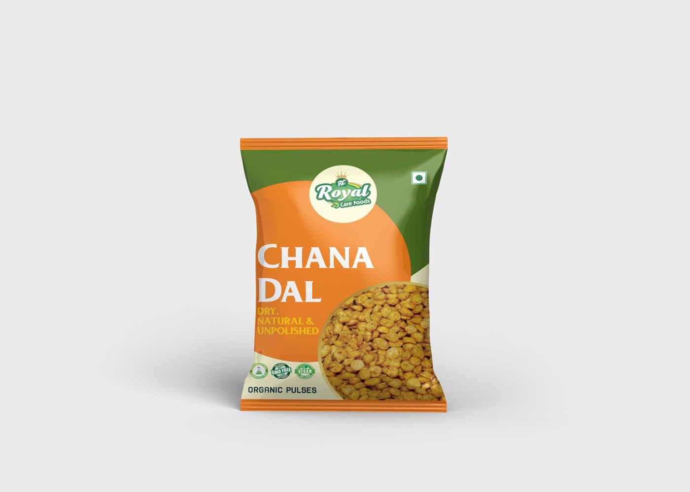 Chana Dal pulses Pouch Packaging pouch Mockup Packaging brand identity Graphic Designer