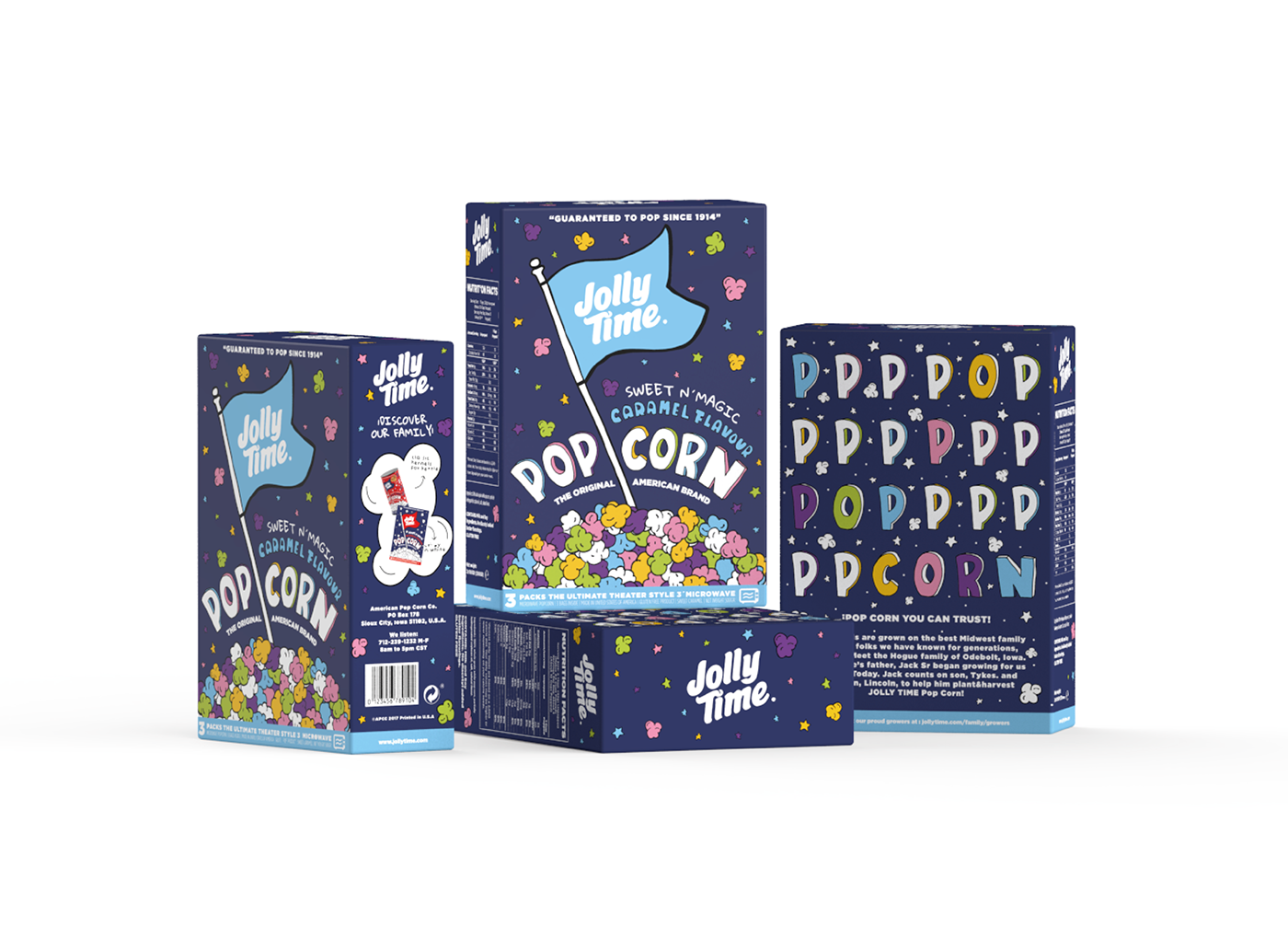 Packaging popcorn jollytime elisava graphic design  ILLUSTRATION  american pop