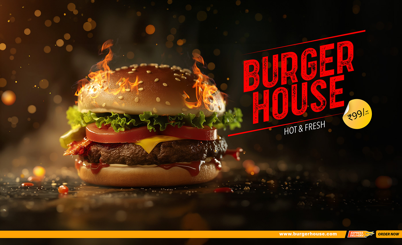 Fast food burger Advertising  adobe illustrator Brand Design Graphic Designer marketing  