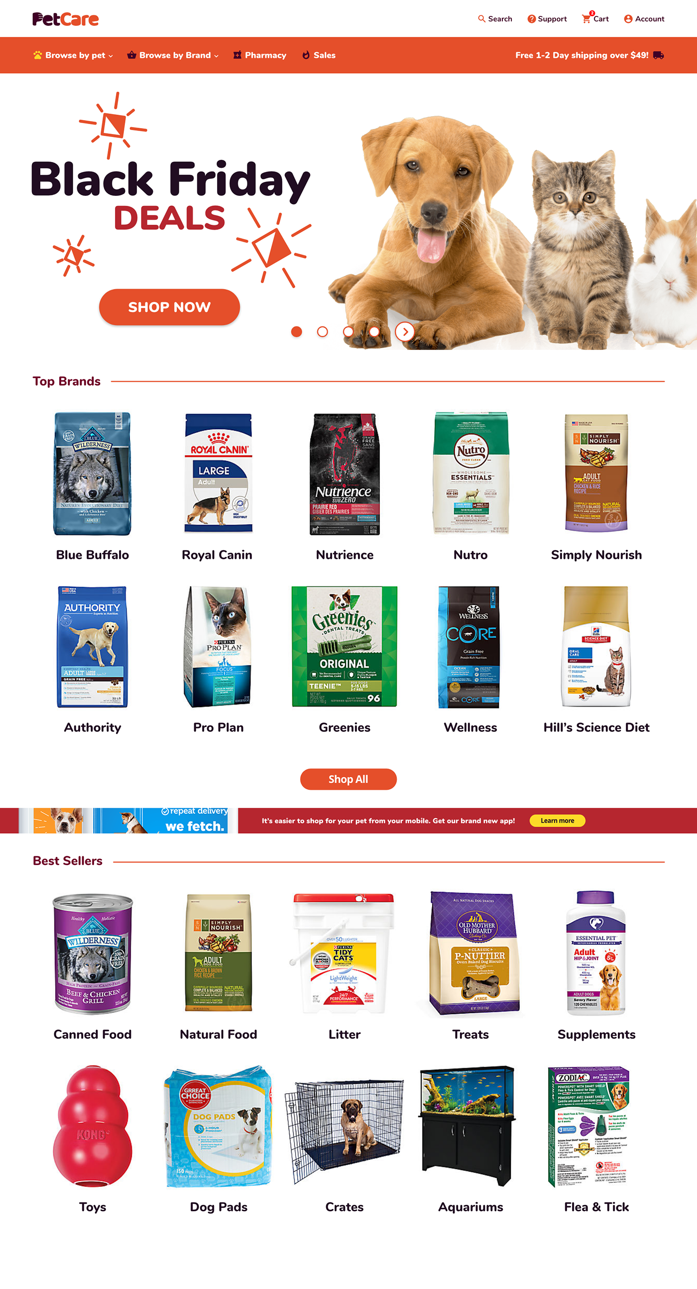 xddailychallenge adobexd Pet UI/UX animal e-commerce store