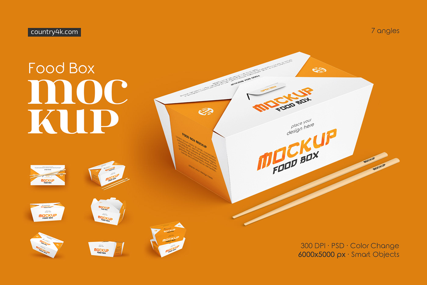 Mockup mockups asian box Food  delivery Packaging chopsticks chinese wok