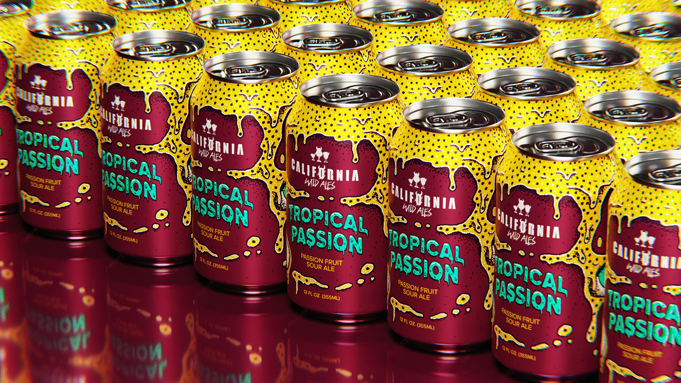 alcohol beer beverage can drink ILLUSTRATION  Label Packaging Pointillism punk