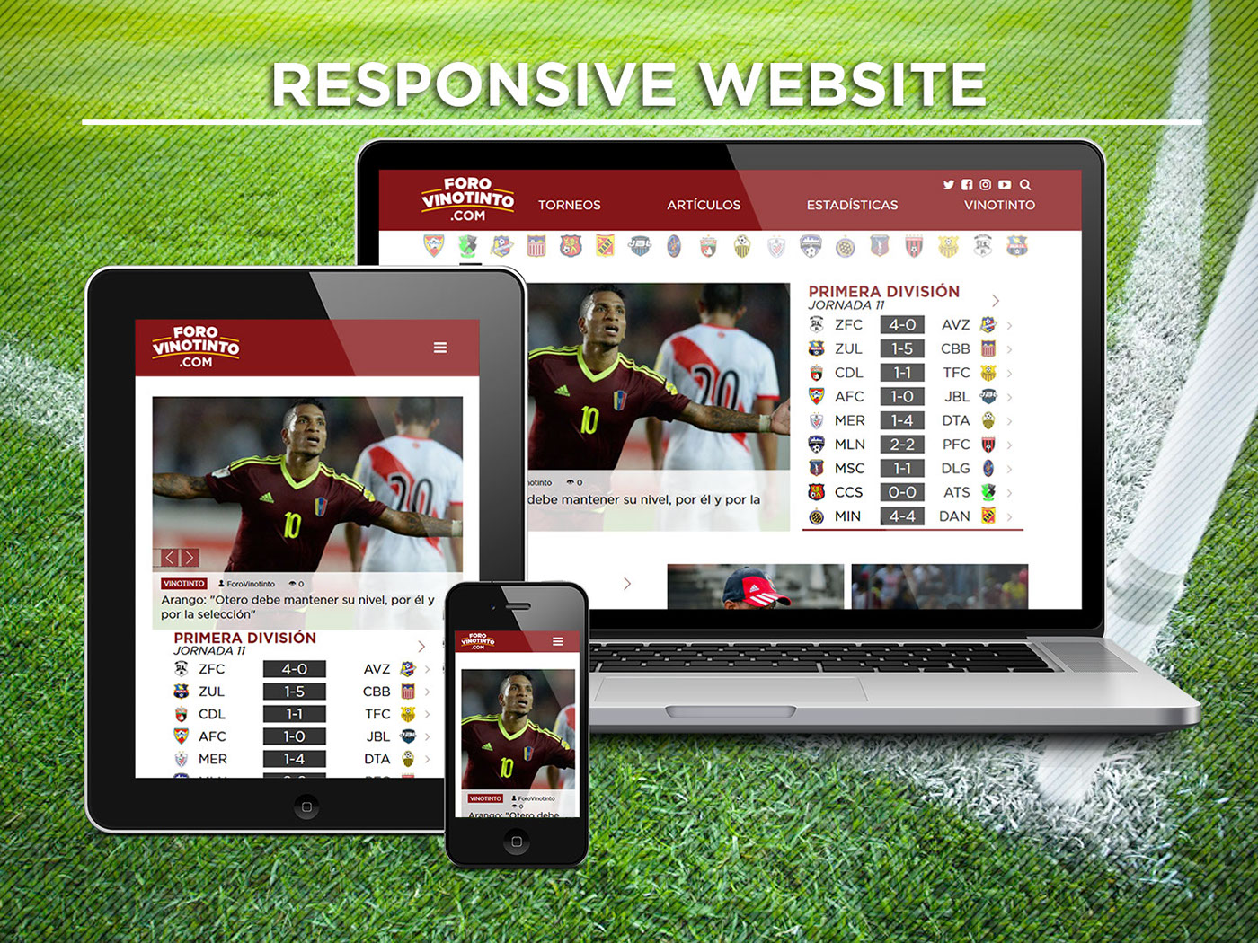 ForoVinotinto rebranding Website Futbol football