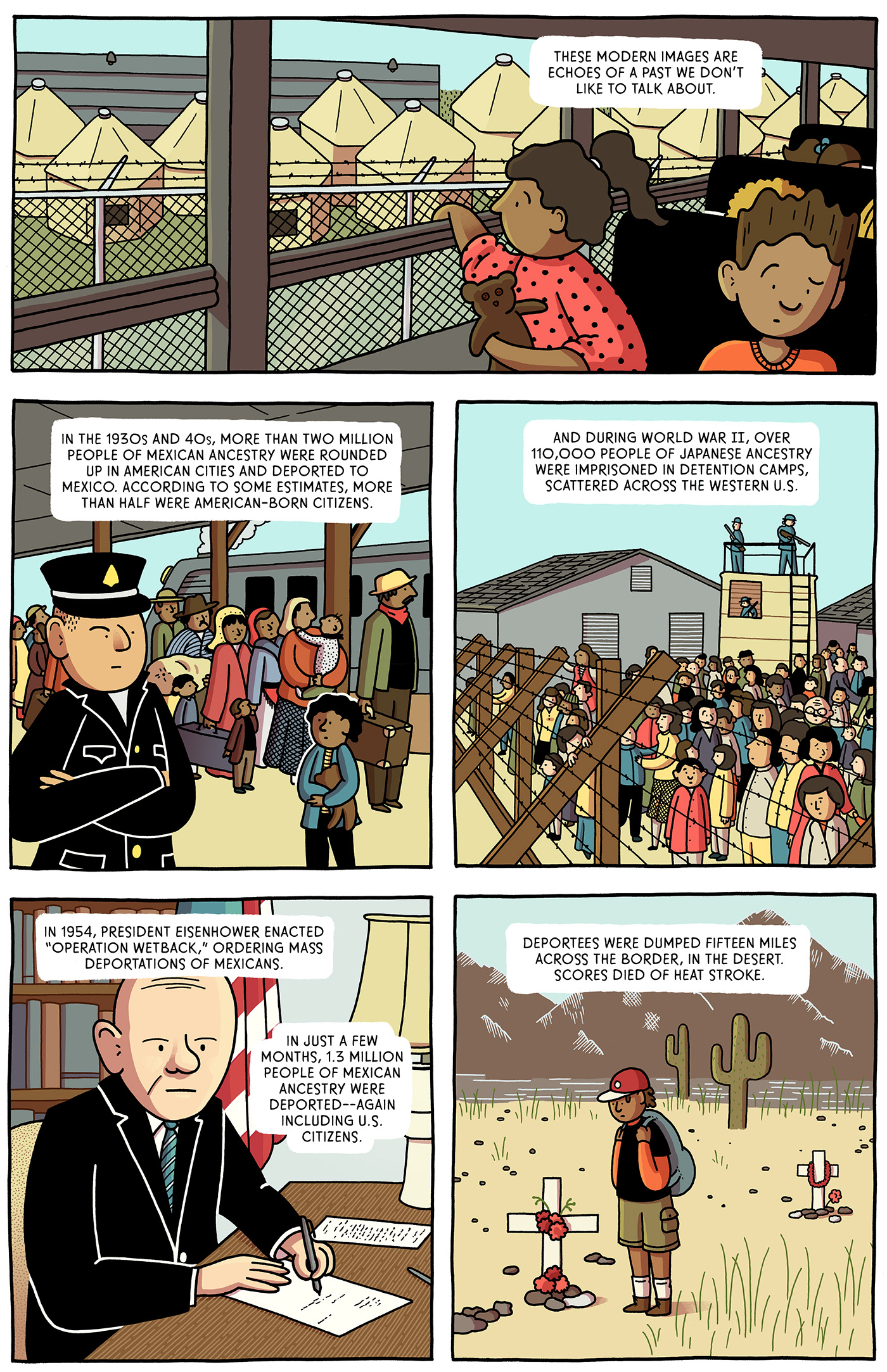 comics cartoon Comics journalism journalism   internment camps Immigration border security The Nib