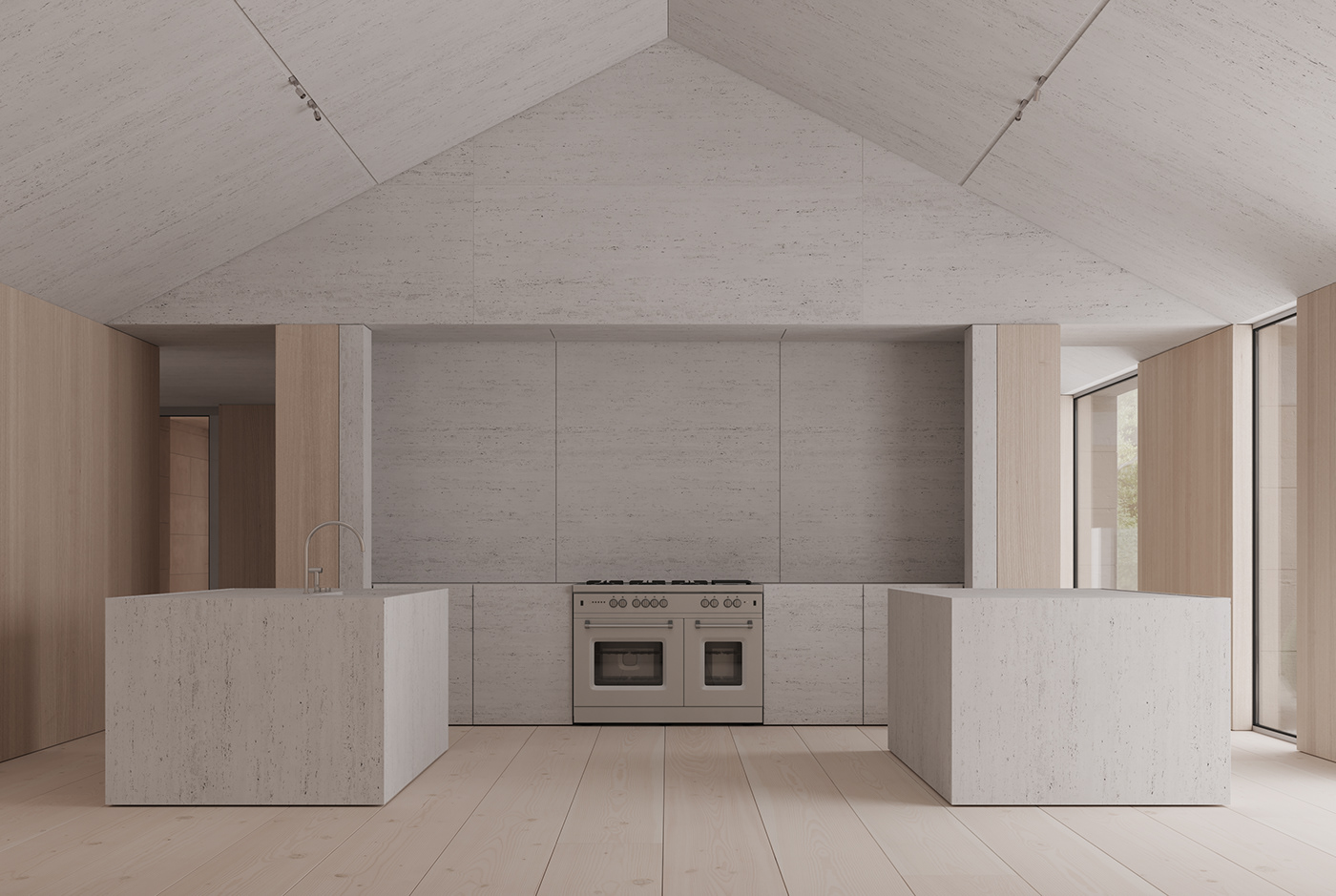architecture bedroom design Interior kitchen living room minimal Residence stone wood