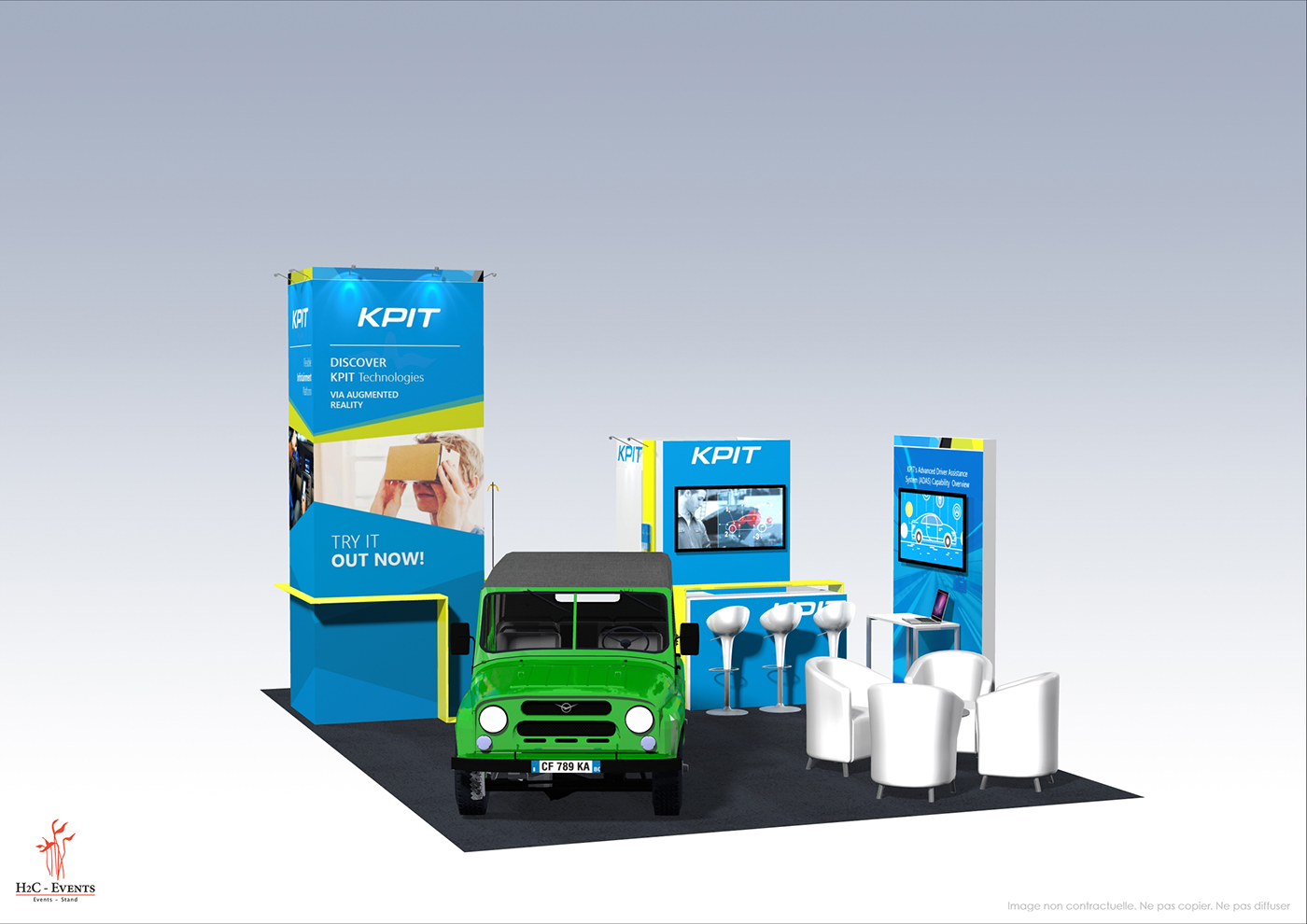 mondial de l'auto KPIT booth stand exhibition Stand car