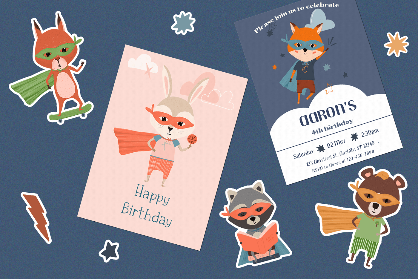 ILLUSTRATION  Character design  Digital Art  bear FOX raccoon rabbit squirrel kids illustration children illustration