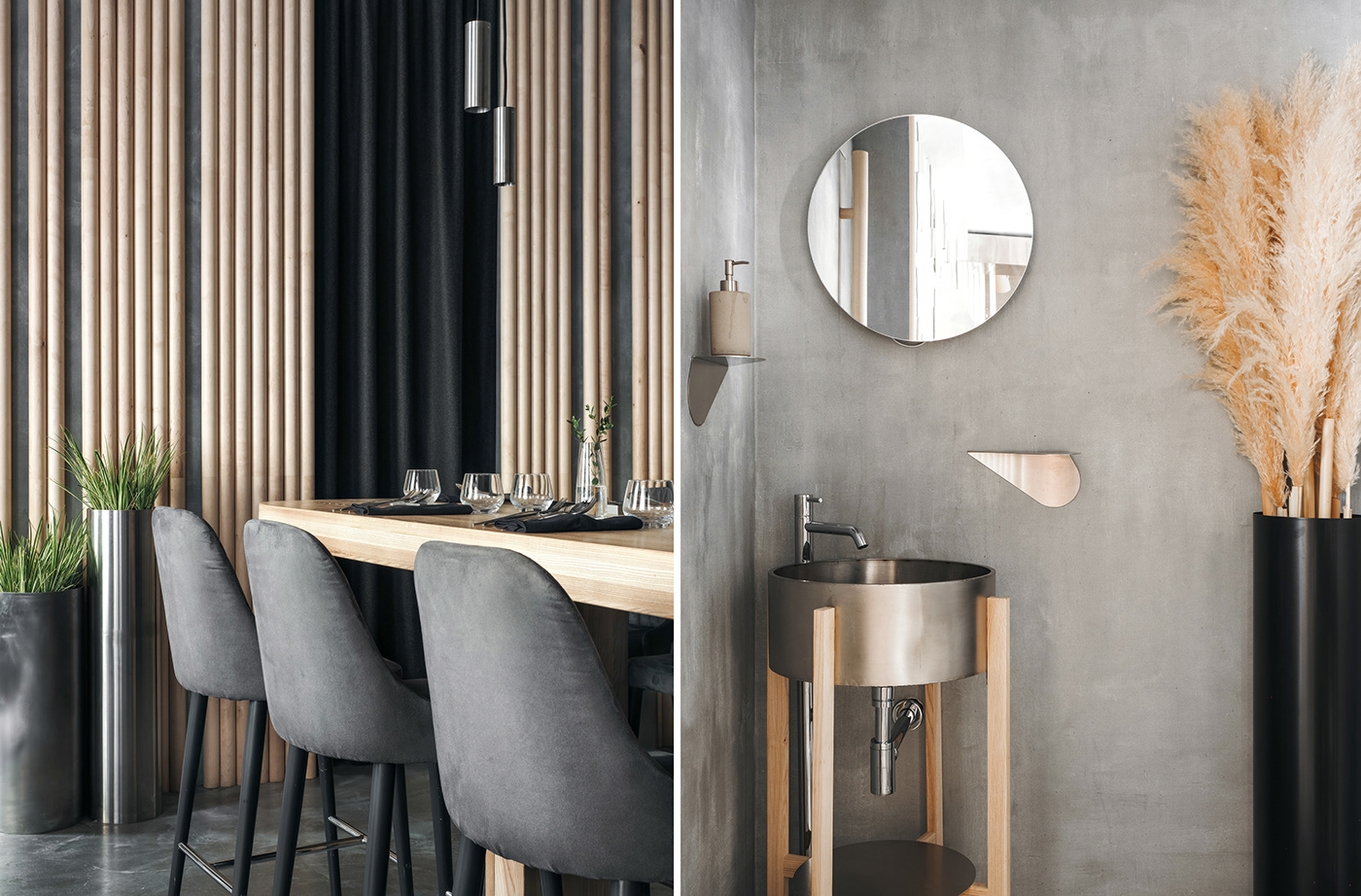 wood concrete design Interior modern birch morenarchitecture Ethnic metal Minimalism
