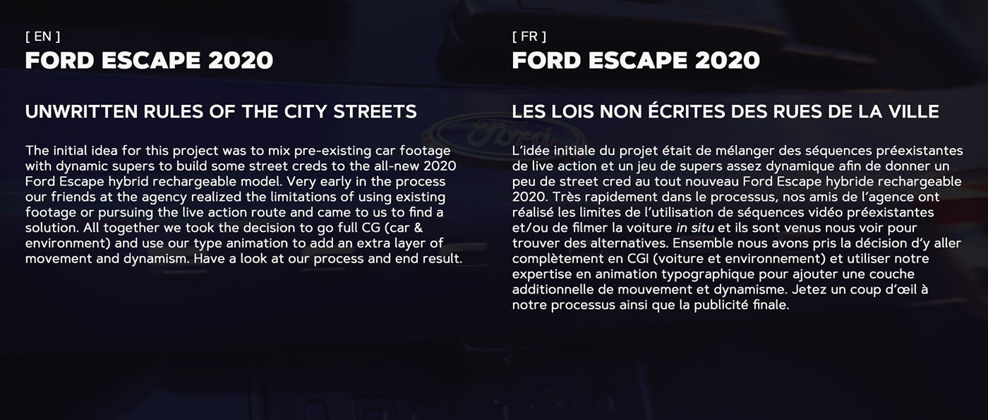 animation  car city Ford hybrid MoGraph motion design octane Street suv