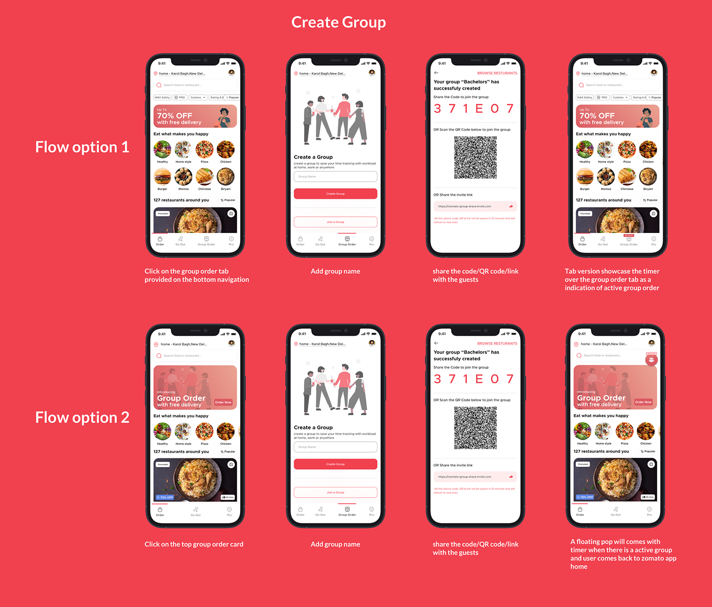 app app design design Figma food delivery mobile product product design  ux zomato