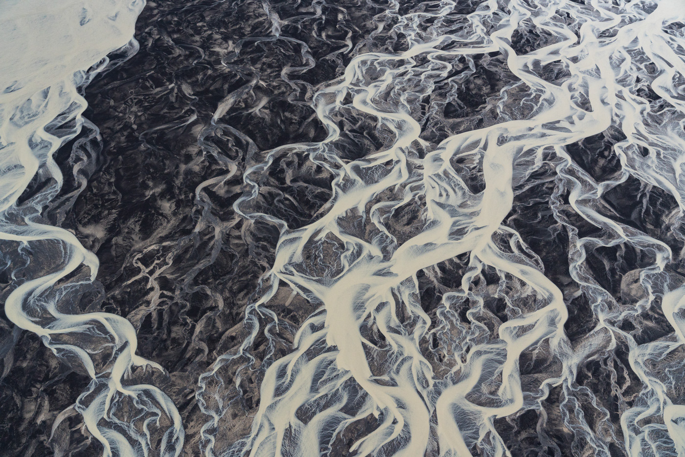Aerial glacialriver iceland icelandscapes river structures water