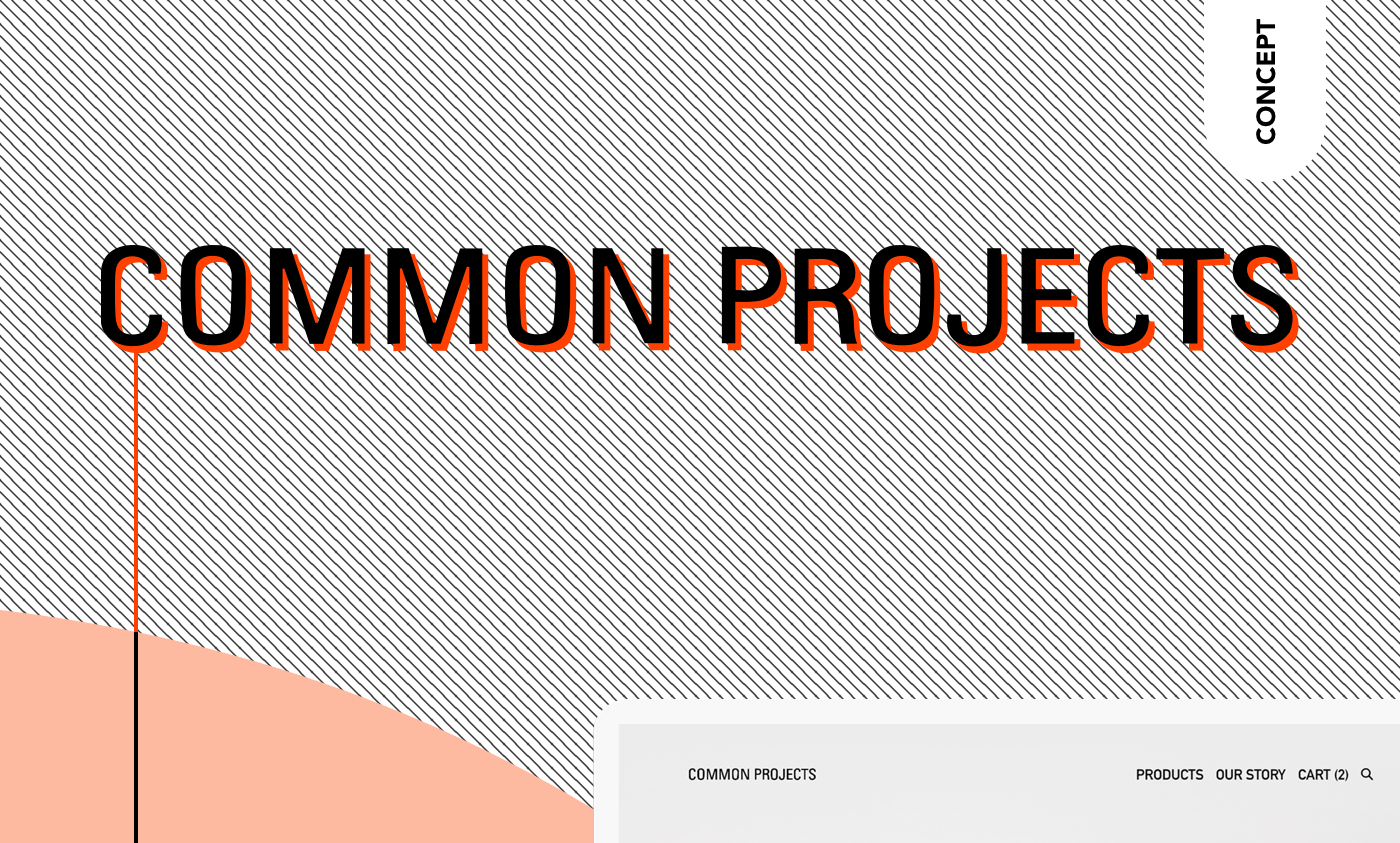 common projects shoes Skneakers e-commerce ux UI concept color design Web