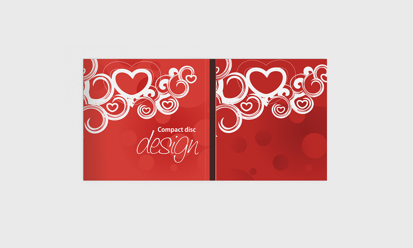 cd cover free mock up red Love brand psd design