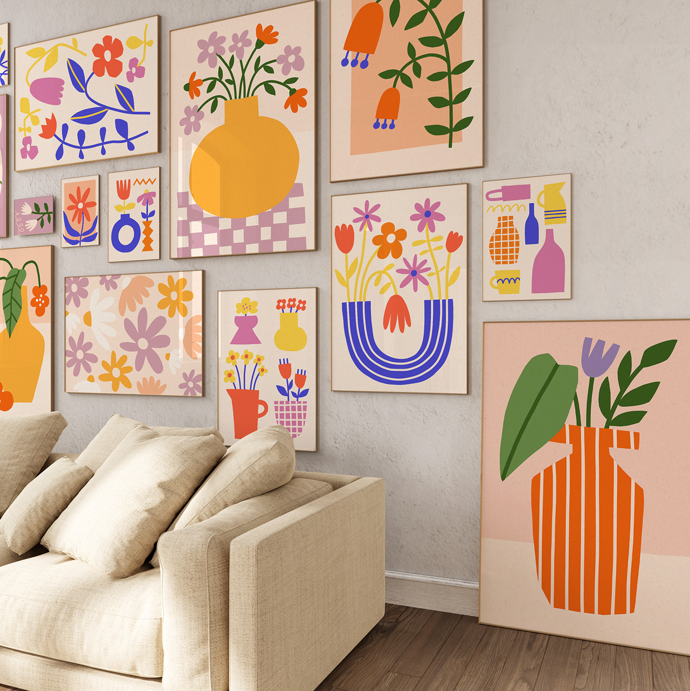 Flowers poster print wall art home decor interior design  ILLUSTRATION  vector graphic design  Digital Art 