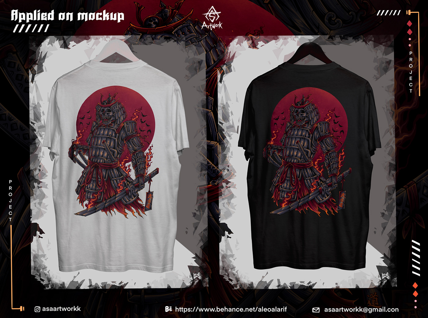 apparel conceptart culture death designvlothing ghost ILLUSTRATION  japanesse merchandise merchdesign ronin samurai skull tshirtdesign warrior