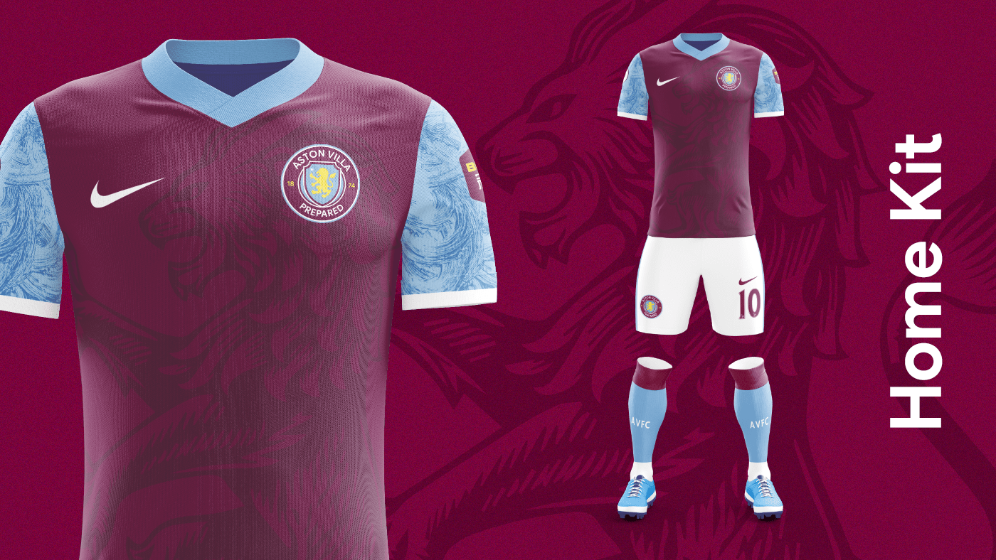 aston villa soccer futebol redesign logo kit uniform Logotipo branding  brand