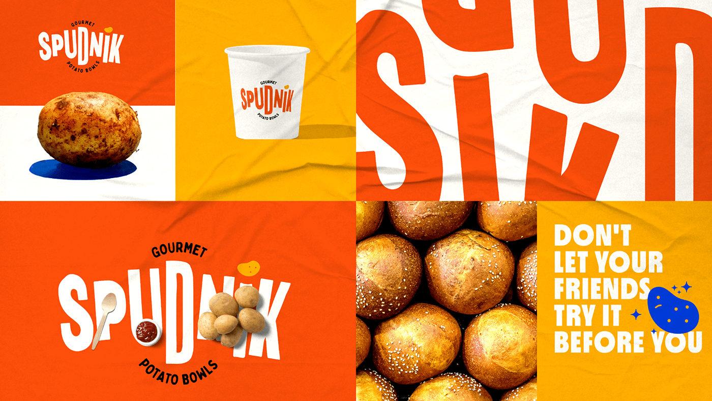 brand identity branding  Communication Design Fast food food and beverage graphic design  ILLUSTRATION  potato restaurant visual language
