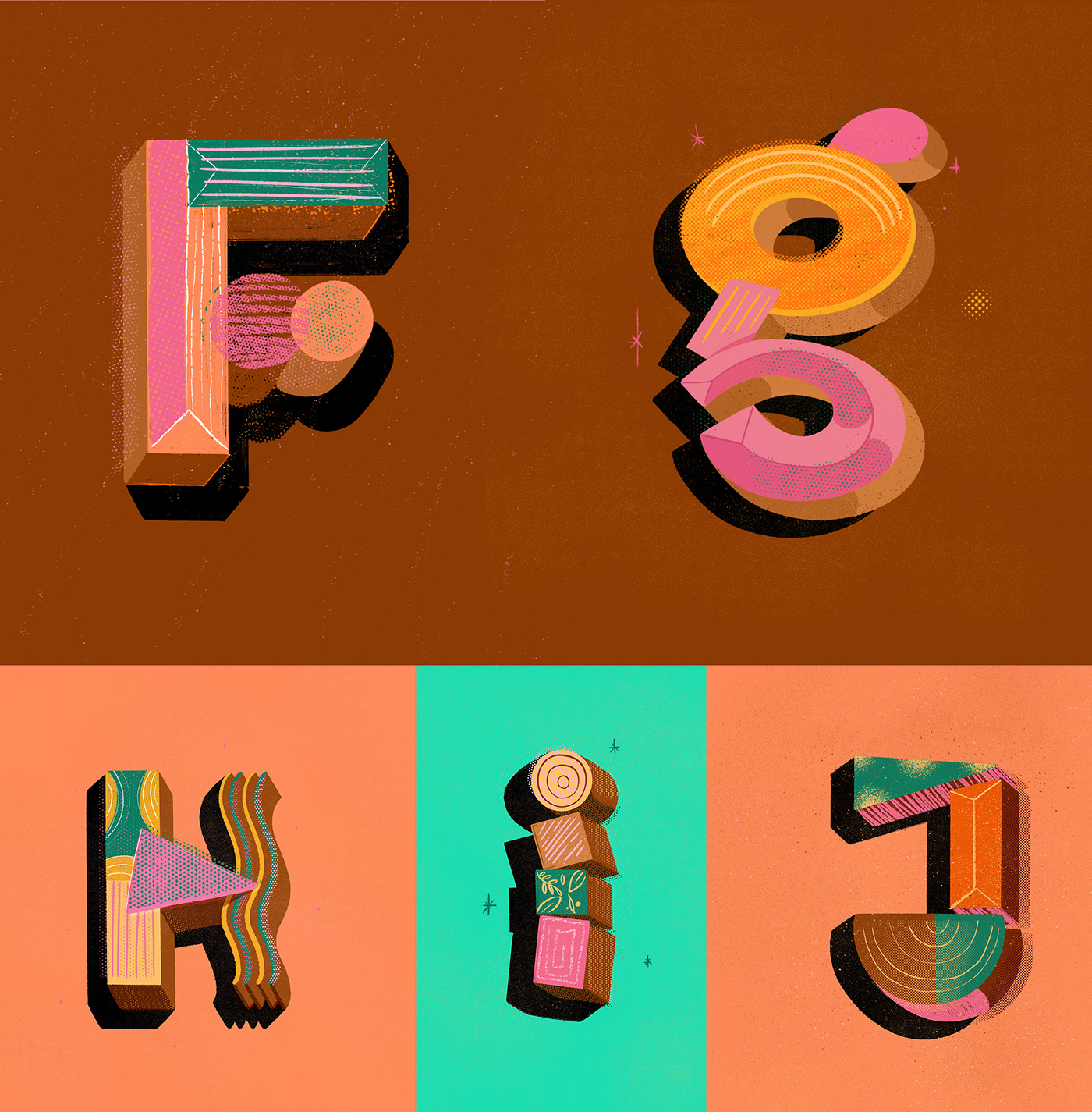 36daysoftype colorful lettering vintage letters type typo Handlettering Logotype
