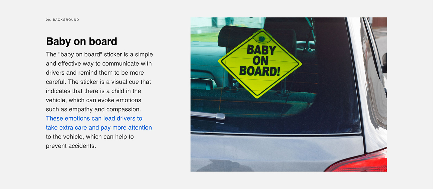 Baby on board sticker on a car
