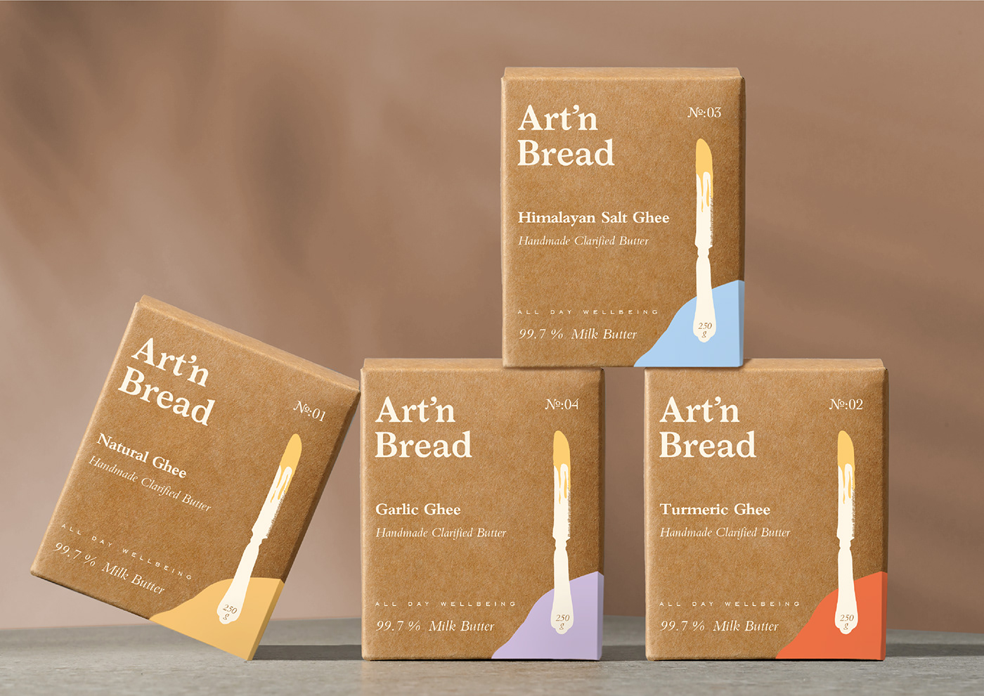 bread butter packaging elegant Ghee Butter ILLUSTRATION  label design package design  packaging design wellbeing London