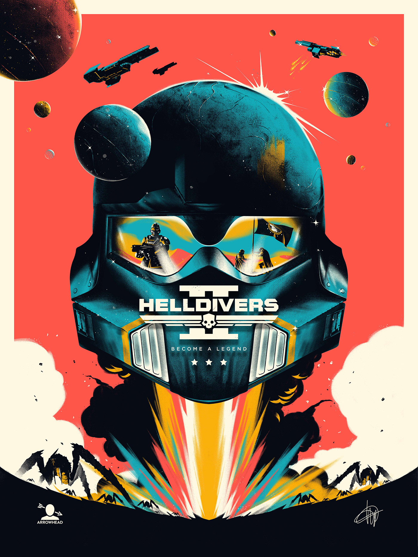 game poster Advertising  ps5 ILLUSTRATION  cover Digital Art  photoshop Helldivers2