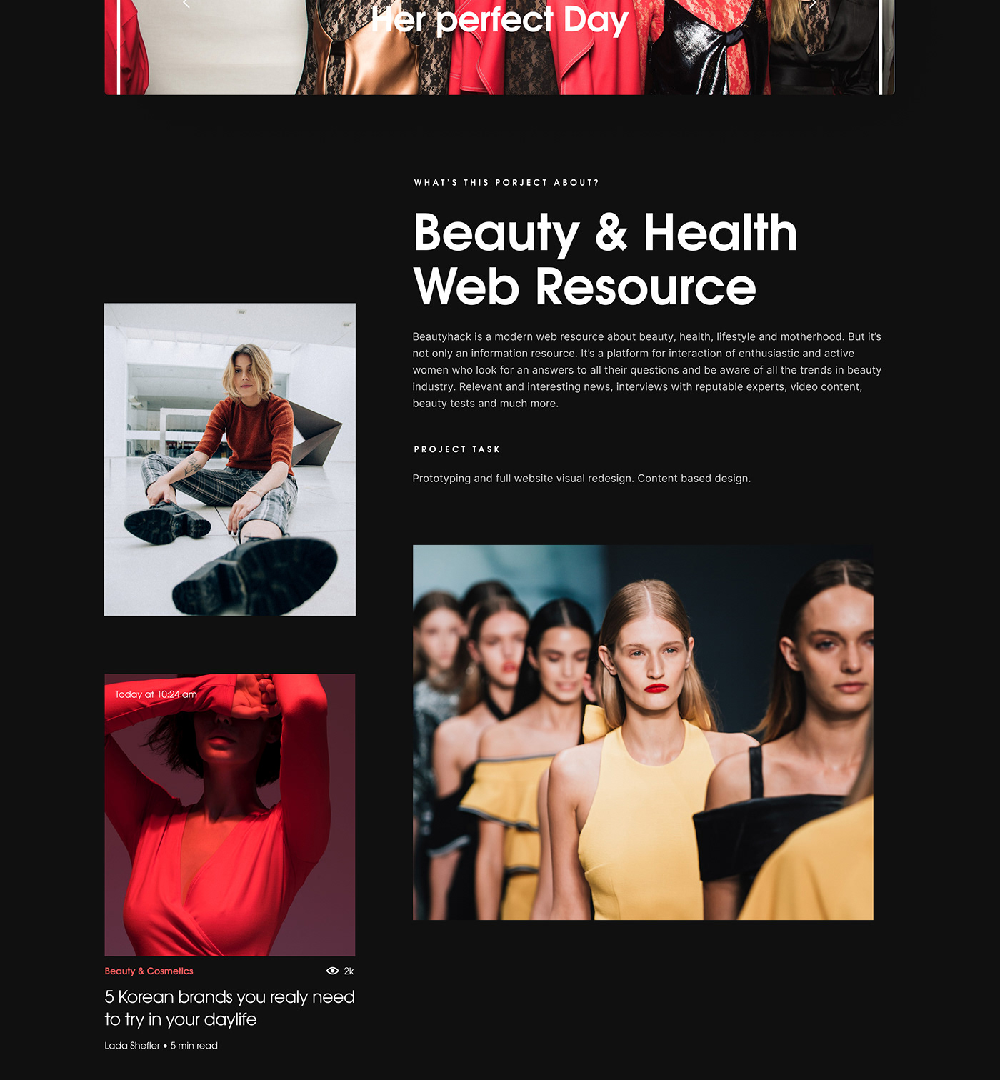beauty Fashion  Health media news site UI ux Web Design  Website